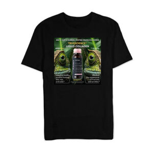 T-shirt black print - Vlifevantage Liquid Collagen lizard green