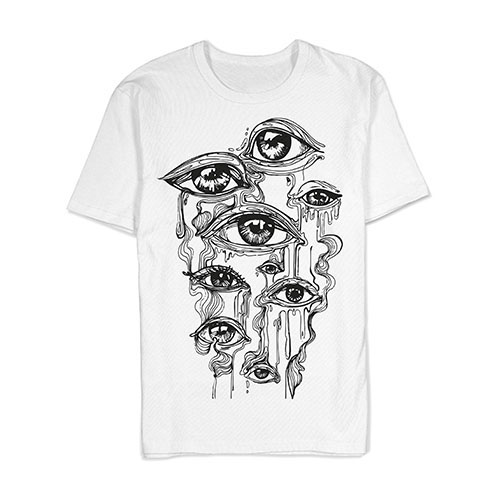 White T-shirt print - Eyes